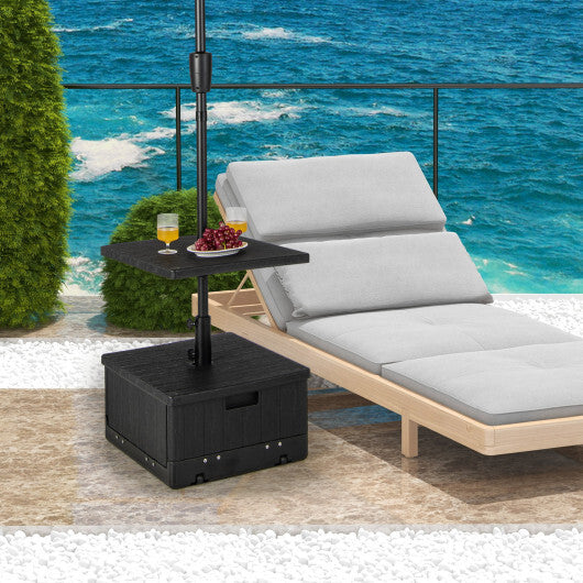 175 LBS Outdoor Fillable Umbrella Base with Table Tray-Black W2B
