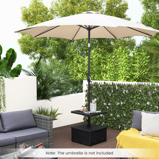 175 LBS Outdoor Fillable Umbrella Base with Table Tray-Black W2B