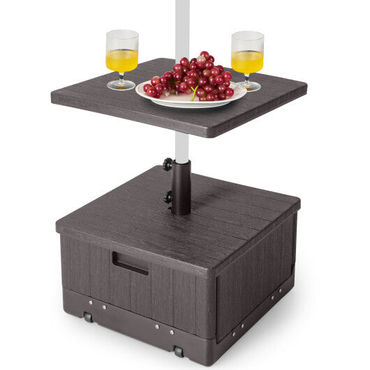 175 LBS Outdoor Fillable Umbrella Base with Table Tray-Black W2B