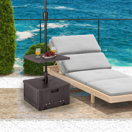 175 LBS Outdoor Fillable Umbrella Base with Table Tray-Black W2B