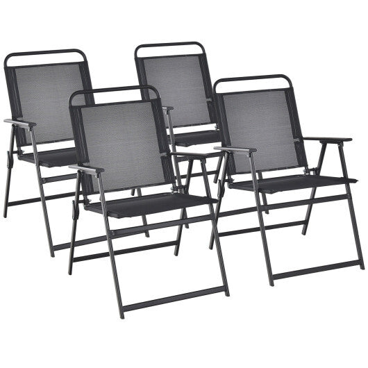 Set of 2/4/6 Outdoor Folding Chairs with Breathable Seat-Set of 2