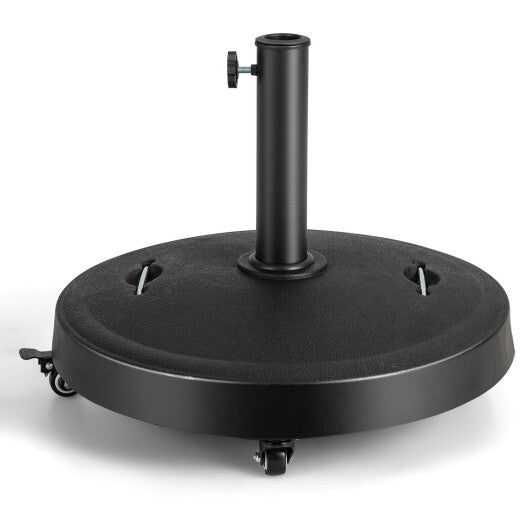 51LBS 20.5Inch Outdoor Umbrella Base with Wheels and Handles W2B
