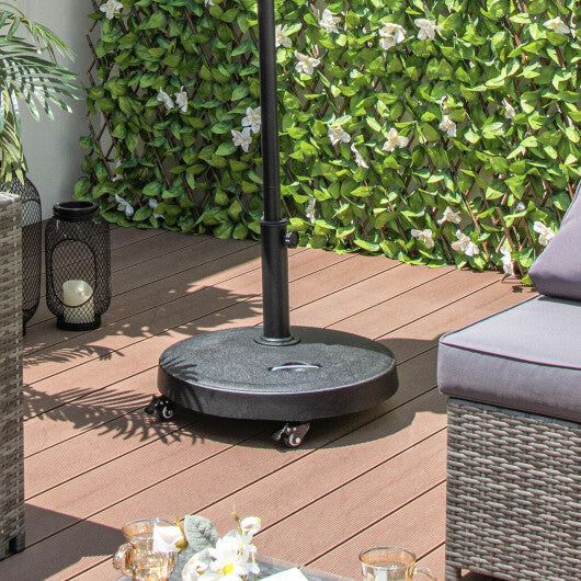51LBS 20.5Inch Outdoor Umbrella Base with Wheels and Handles W2B