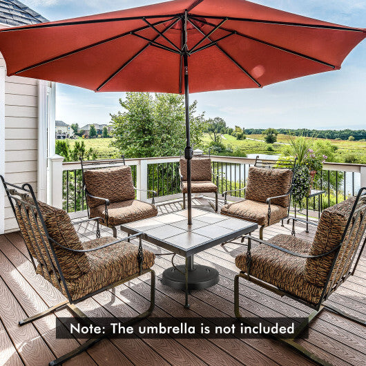 51LBS 20.5Inch Outdoor Umbrella Base with Wheels and Handles W2B