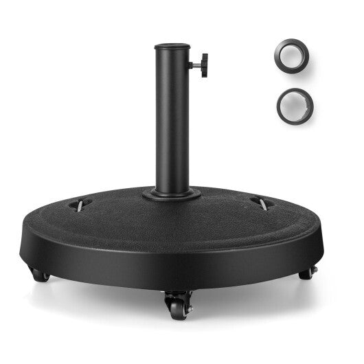 51LBS 20.5Inch Outdoor Umbrella Base with Wheels and Handles W2B