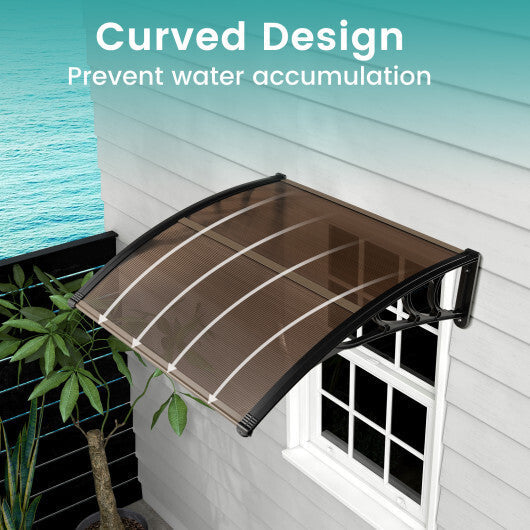 Outdoor Front Door Patio Overhang Awning for Sunlight Rain Snow Wind Protection-40 x 40 Inch W2B