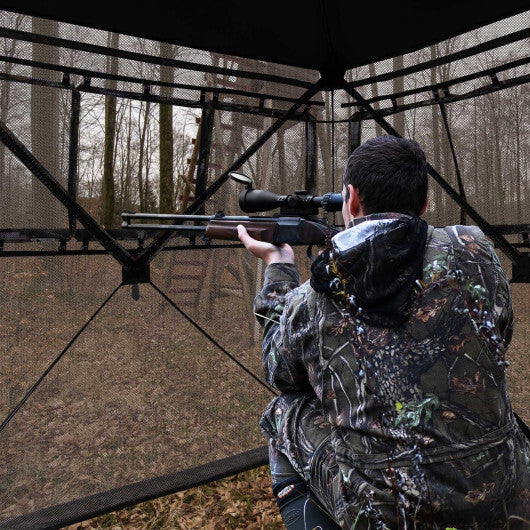 2-3 Person Hunting Blind Portable Pop Up Ground Tent with Carry Bag and Storage Pocket W2B