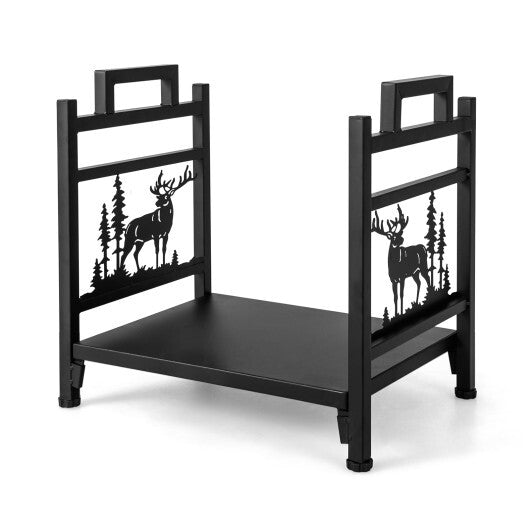 18.5 Inch Metal Firewood Rack with Dual Handles W2B