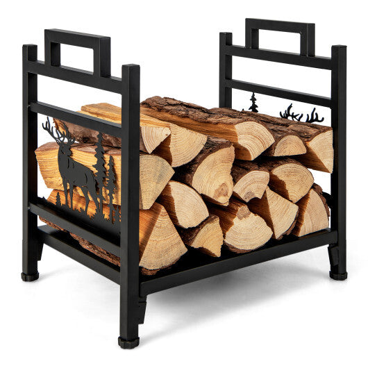 18.5 Inch Metal Firewood Rack with Dual Handles W2B