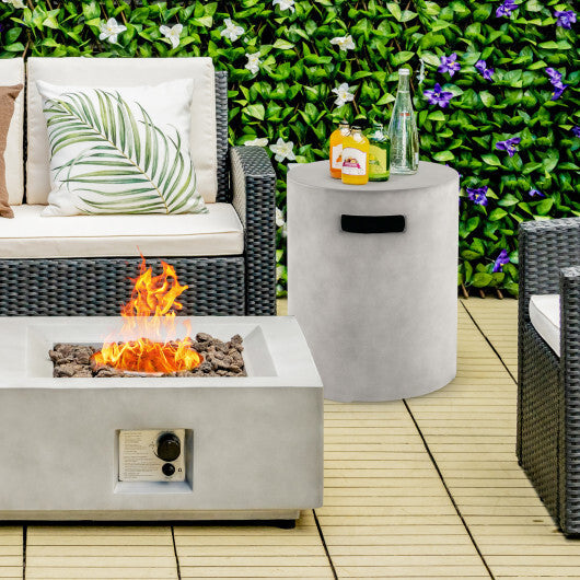 Outdoor Weather Resistant Tank Hideaway Table Fits Standard 20 LBS Propane Gas Tank for Fire Pits W2B