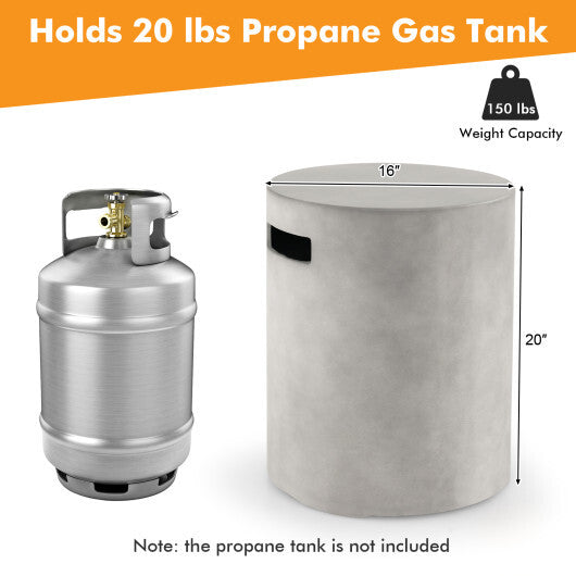 Outdoor Weather Resistant Tank Hideaway Table Fits Standard 20 LBS Propane Gas Tank for Fire Pits W2B