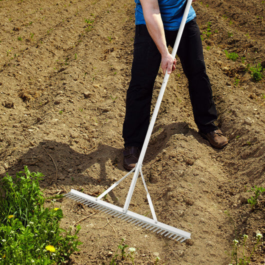 Aluminum Rake with 36 Inch Wide Rake Head and 68 Inch Long Handle W2B