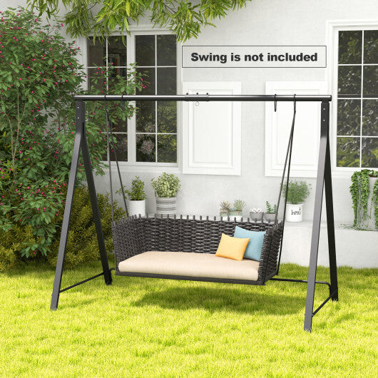 Patio Metal Swing Stand with A-Shaped Structure-Black W2B