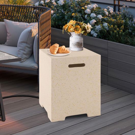 2-in-1 Gas Tank Holder Side Table with Protective Cover W2B