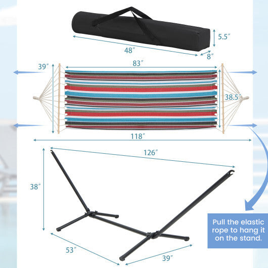Hammock with Stand and Carrying Case-Multicolor W2B