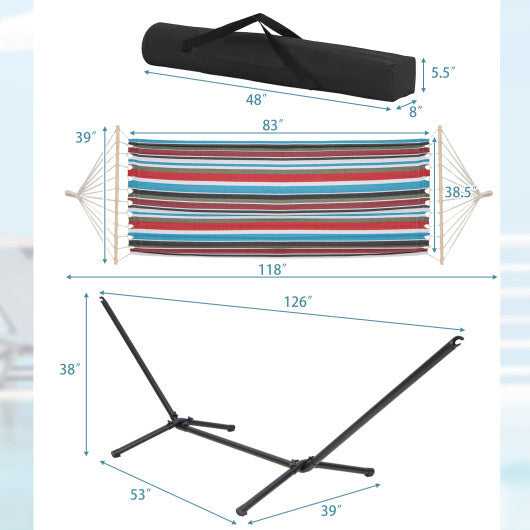Hammock with Stand and Carrying Case-Multicolor W2B