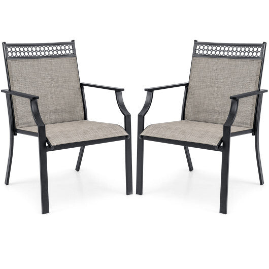 Patio Chairs Set of 2 with All Weather Breathable Fabric-Blue W2B