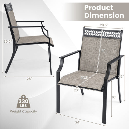 Patio Chairs Set of 2 with All Weather Breathable Fabric-Blue W2B