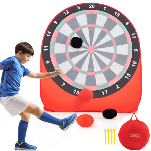 Large Dart Board for Kids with 4 Kick Balls-Red W2B