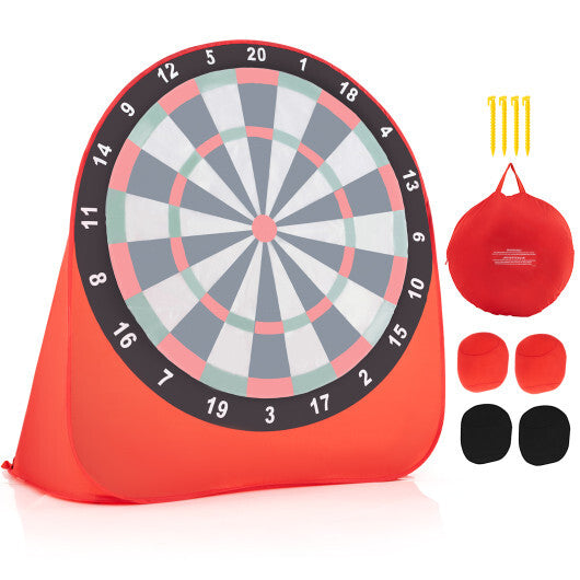 Large Dart Board for Kids with 4 Kick Balls-Red W2B