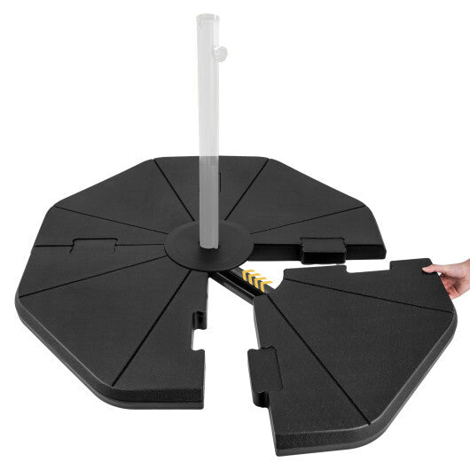 4-Piece Fillable Umbrella Base Stand for Garden Yard Poolside W2B