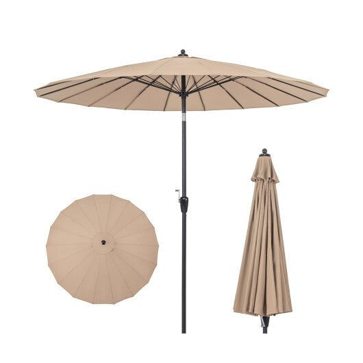 9 Feet Round Patio Umbrella with 18 Fiberglass Ribs-Wine W2B