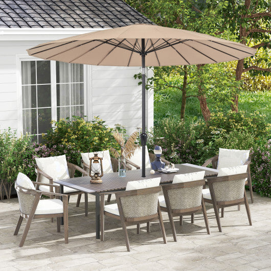 9 Feet Round Patio Umbrella with 18 Fiberglass Ribs-Wine W2B