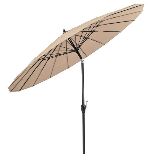9 Feet Round Patio Umbrella with 18 Fiberglass Ribs-Wine W2B