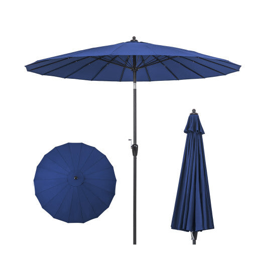 9 Feet Round Patio Umbrella with 18 Fiberglass Ribs-Wine W2B