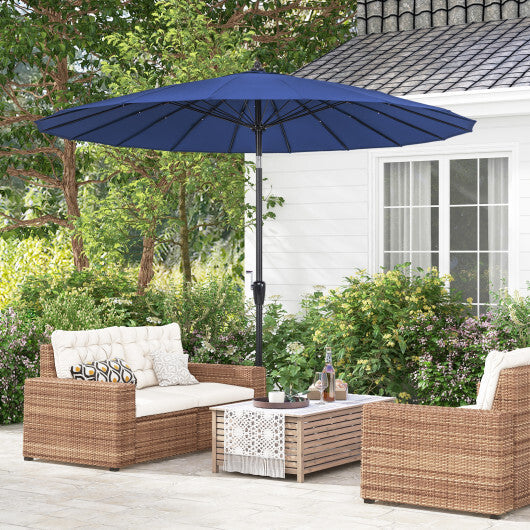 9 Feet Round Patio Umbrella with 18 Fiberglass Ribs-Wine W2B