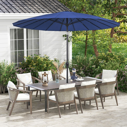 9 Feet Round Patio Umbrella with 18 Fiberglass Ribs-Wine W2B