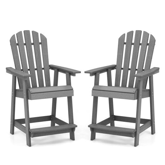 HDPE Patio Chair with Armrest and Footrest for Indoor Outdoor-Brown