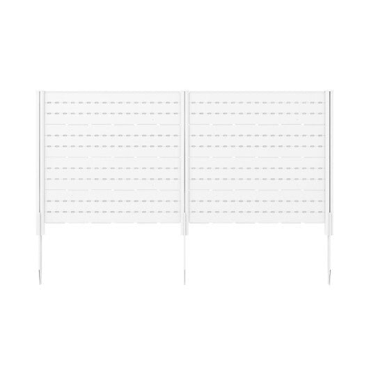 Outdoor Privacy Fence Screen with 5 Ground Stakes for Garden Yard Patio-Brown W2B