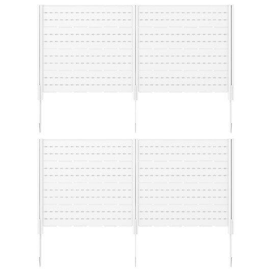 Outdoor Privacy Fence Screen with 5 Ground Stakes for Garden Yard Patio-Brown W2B