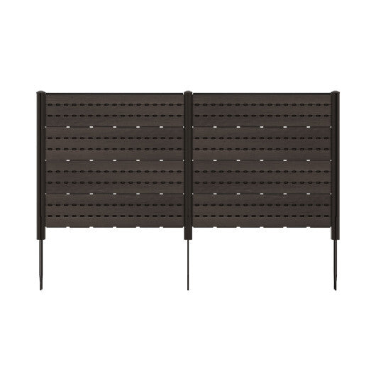 Outdoor Privacy Fence Screen with 5 Ground Stakes for Garden Yard Patio-Brown W2B