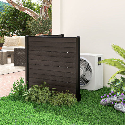 Outdoor Privacy Fence Screen with 5 Ground Stakes for Garden Yard Patio-Brown W2B