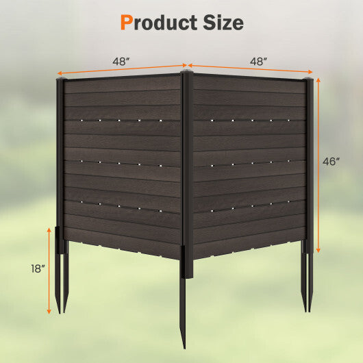 Outdoor Privacy Fence Screen with 5 Ground Stakes for Garden Yard Patio-Brown W2B