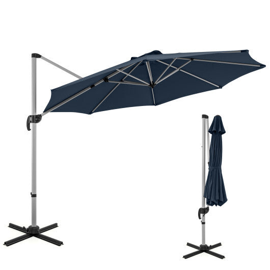 11 FT Outdoor Patio Umbrella with 360 Rotation and Adjustable Tilt-Navy W2B