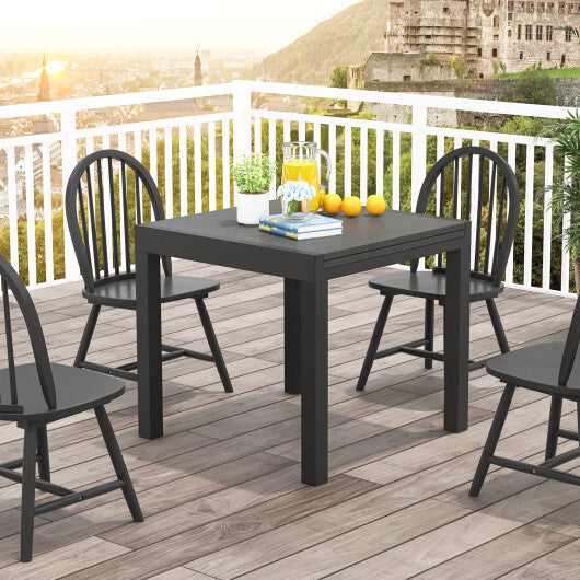 31.5 inches-63 inches Adjustable Patio Expandable Dining Table for 4-6 Person-Gray W2B