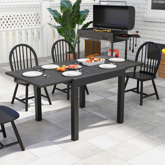31.5 inches-63 inches Adjustable Patio Expandable Dining Table for 4-6 Person-Gray W2B