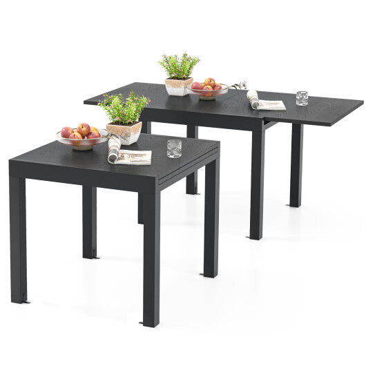 31.5 inches-63 inches Adjustable Patio Expandable Dining Table for 4-6 Person-Gray W2B