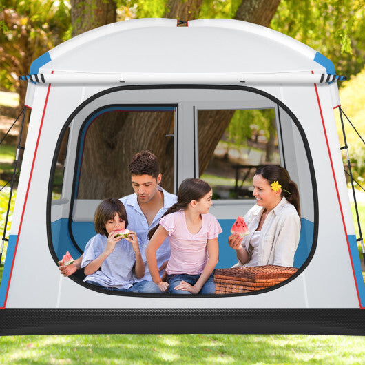 5 Person Camping Tent with Mesh Windows and Carrying Bag for Camping Hiking Traveling-White W2B