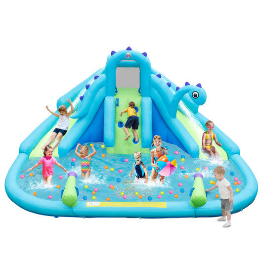 Inflatable Water Slide with Dual Slides and Large Splash Pool (Without Blower)