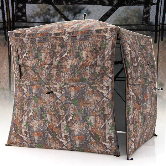 Hunting Blind 360 Degree One-Way See-Through Ground Blind for 2-3 Person W2B