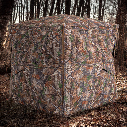 Hunting Blind 360 Degree One-Way See-Through Ground Blind for 2-3 Person W2B