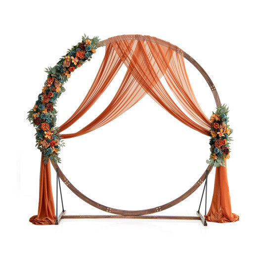 Wooden Wedding Arch Solid Wood Arbor Backdrop Stand for Wedding Ceremony-Round W2B