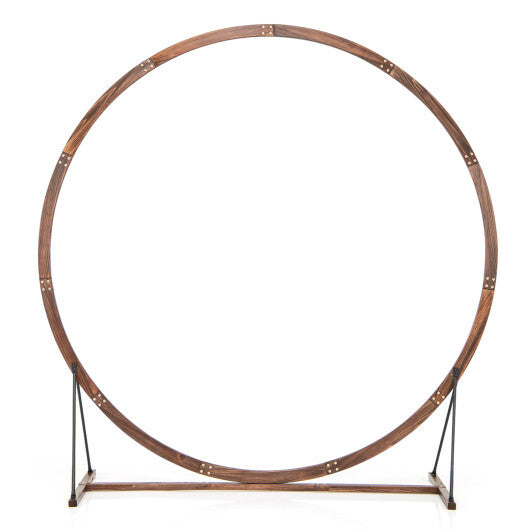 Wooden Wedding Arch Solid Wood Arbor Backdrop Stand for Wedding Ceremony-Round W2B