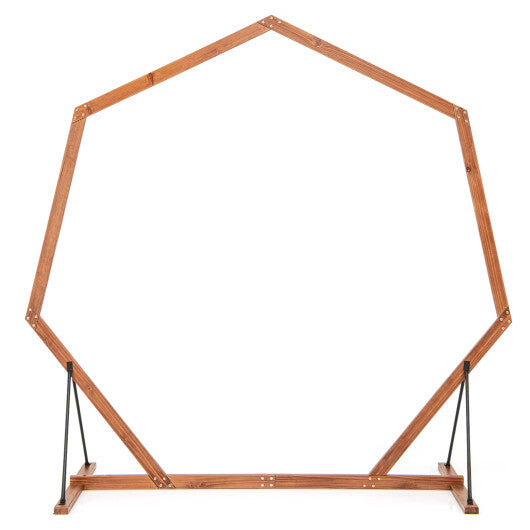 Wooden Wedding Arch Solid Wood Arbor Backdrop Stand for Wedding Ceremony-Round W2B