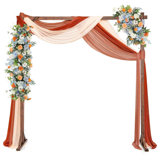 Wooden Wedding Arch Solid Wood Arbor Backdrop Stand for Wedding Ceremony-Round W2B