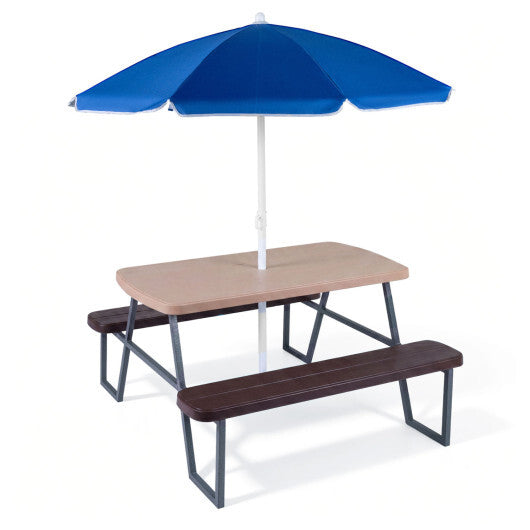 Kids Picnic Table with Benches Seats up to 4-Brown W2B
